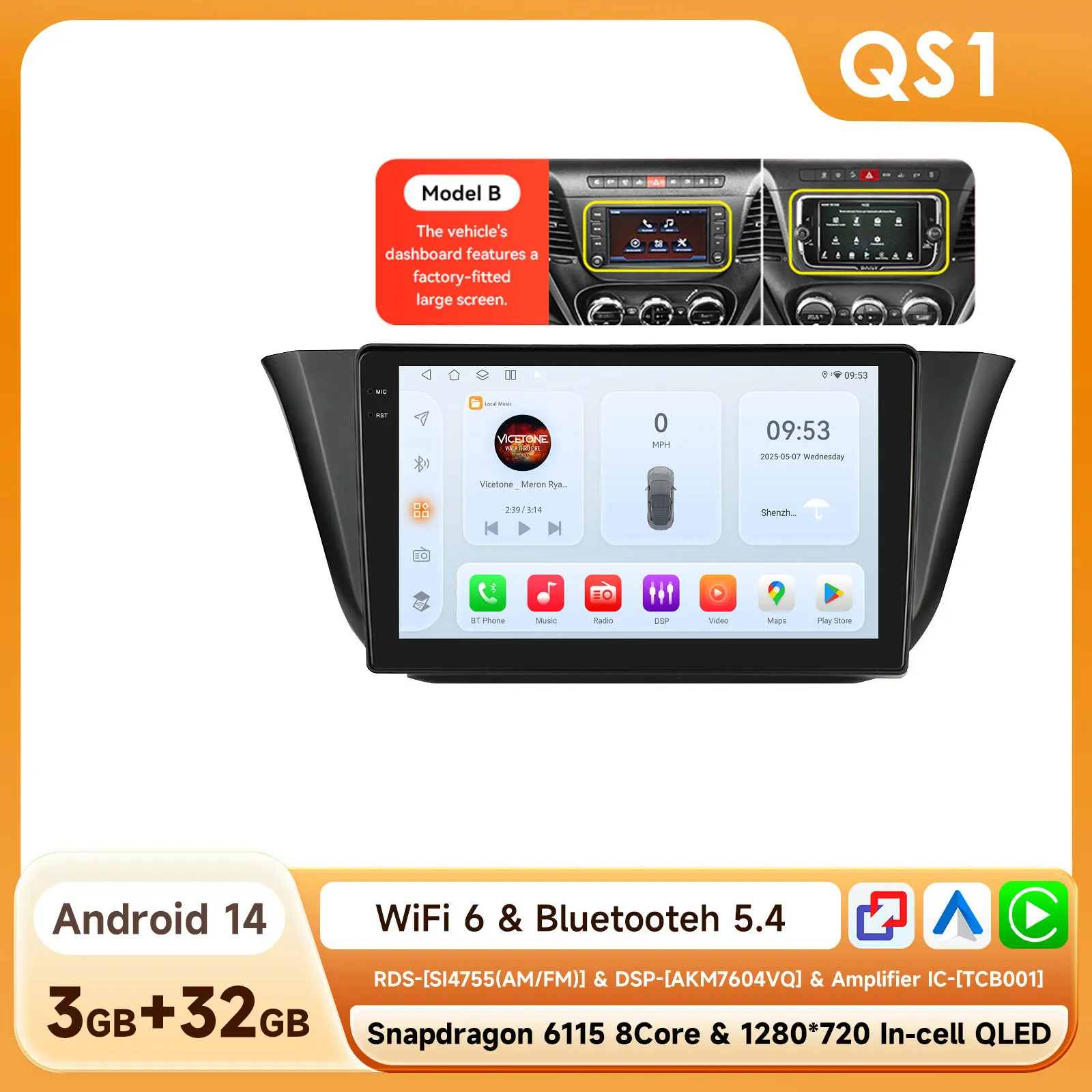 OSSURET 8G 128G Android 14 Autoradio Voor Iveco Daily 2013-2021 Auto Multimedia GPS Carplay 4G DSP BT 360 Camera Door Snapdragon6115