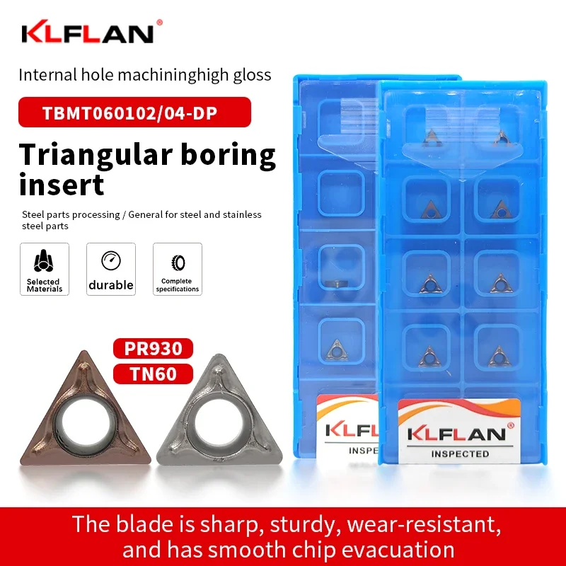 

CNC Lathe Inserts Small Internal Bore Inserts TBMT060104-DP TBMT060102-DP Grades PR930 TN60 For Stainless Steel And Steel