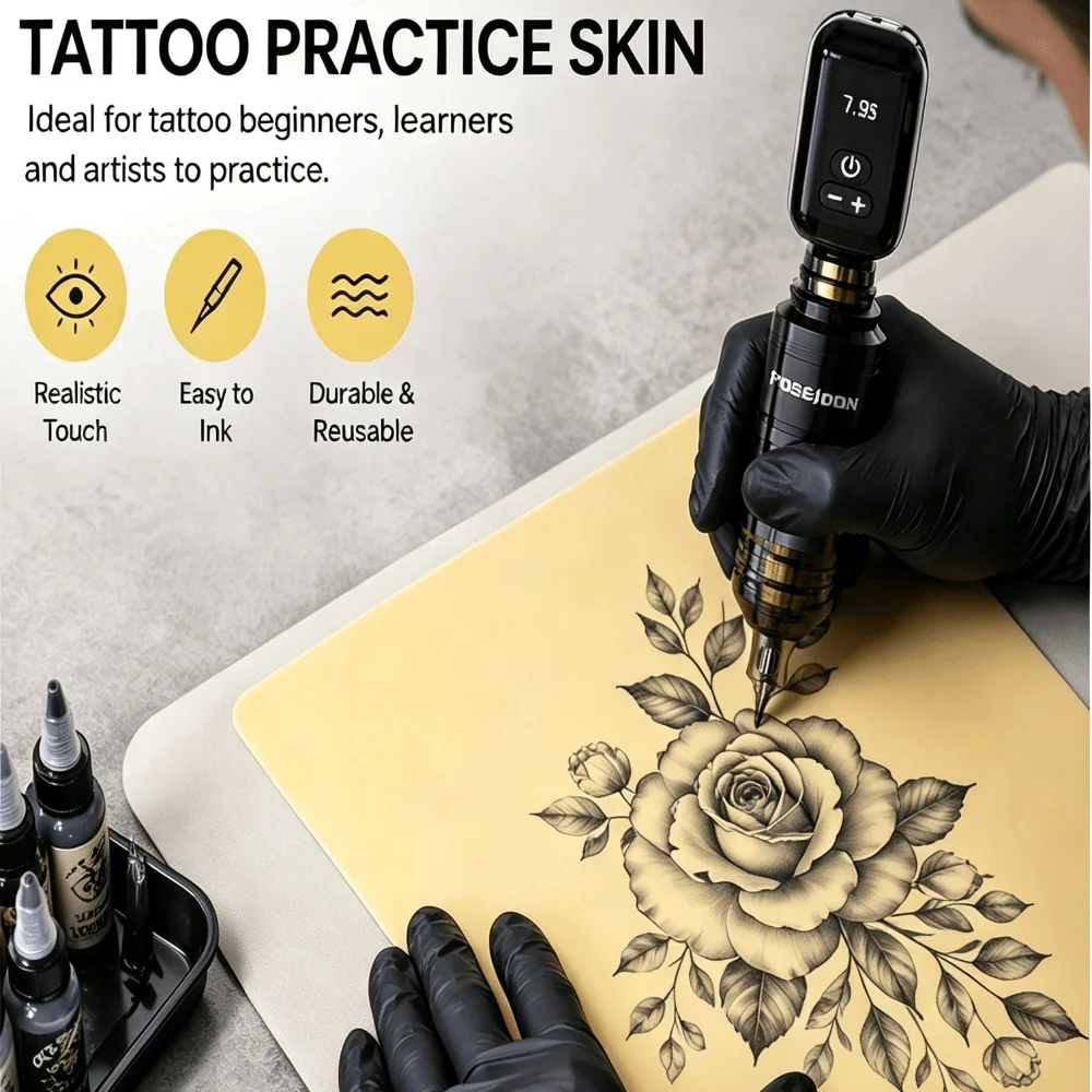 Tattoo Practice Skin 3/5/10/15PCS Double Sided for Beginners Professional Artists Tattoo Supplies Accessories