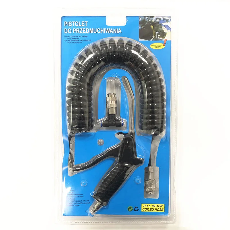 4 * 6 Dust Blowing Gun Set 5-meter Pneumatic Combination Dust Blowing Gun with PUTPU Spiral Air Tube