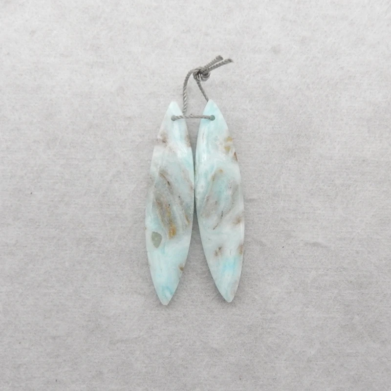 

Elegant Natural Stone Fashion Earrings with Amazonite Beads 42x10x4mm 5.4g - Stylish Jewelry Accessory for Women