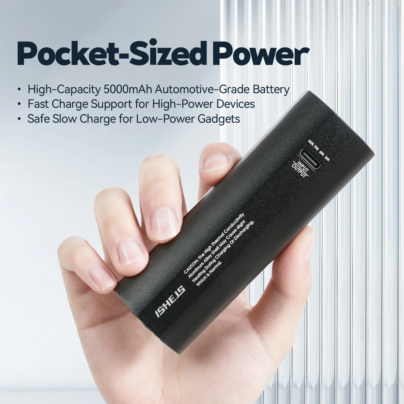 منافذ شحن ISHEJS بقدرة 5000 مللي أمبير في الساعة من النوع C مع حامل ثلاثي القوائم صغير ﻿   للهواتف الذكية كاميرا بدون مرآة