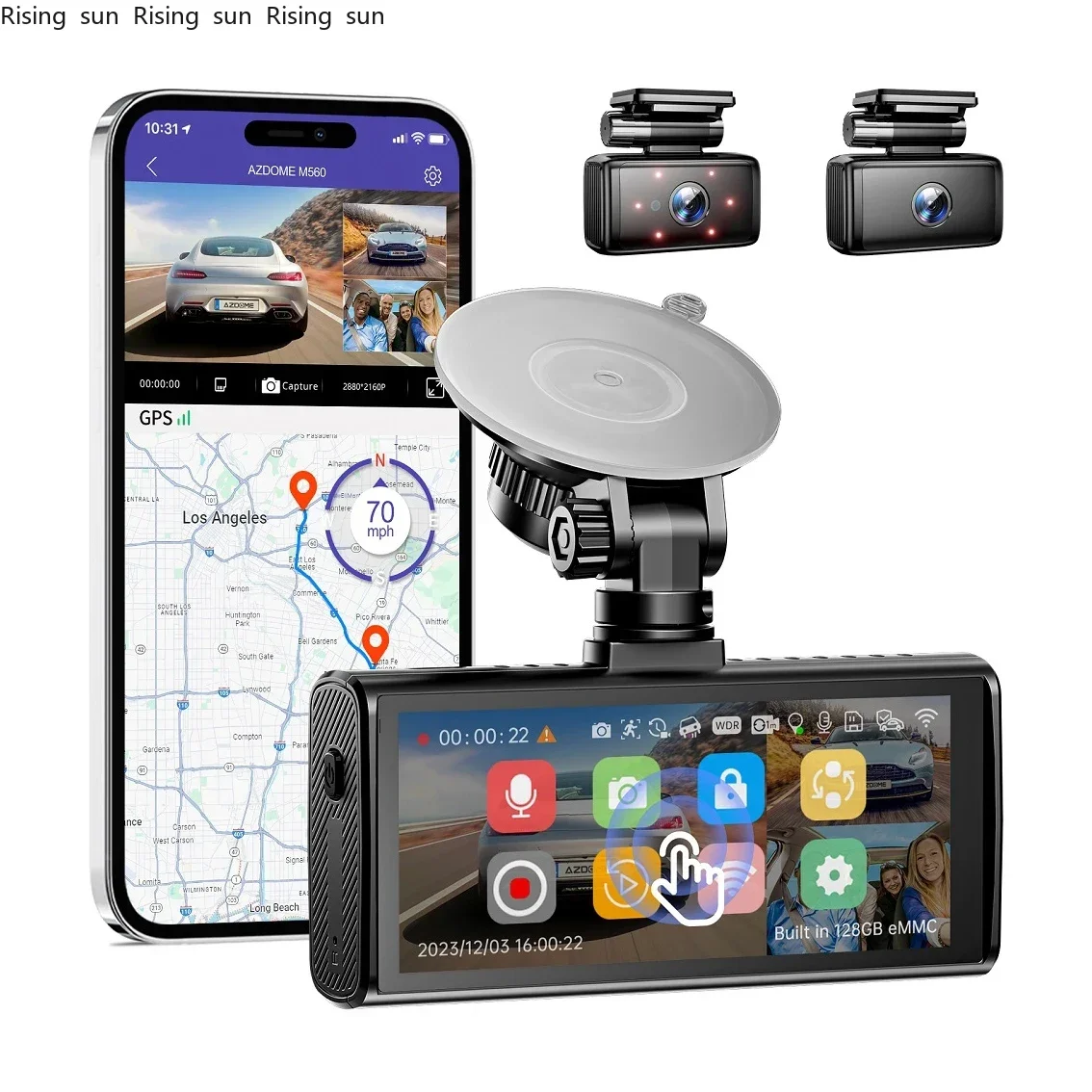 

AZDOME M560-3CH DASH CAM 4K 4.0 inch Touch screen Car Black Box Car DVR Wifi GPS 4K Driving Recorder