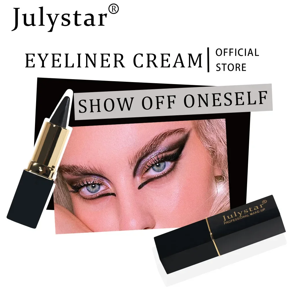 Julystar 6 Color Glitter Eyeliner Shiny Shimmer Texture Lasting Waterproof Easy Makeup Professional Fashion Eyeliner Cream 3.5g