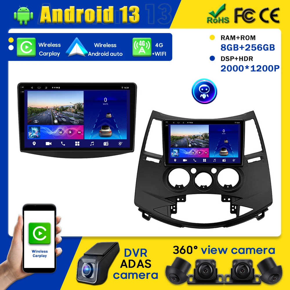 

Auto No 2DIN DVD Android For Mitsubishi Grandis 1 2003-2011 Car Stereo Unit Multimedia Radio Player GPS BT Carplay 4G Screen 2K