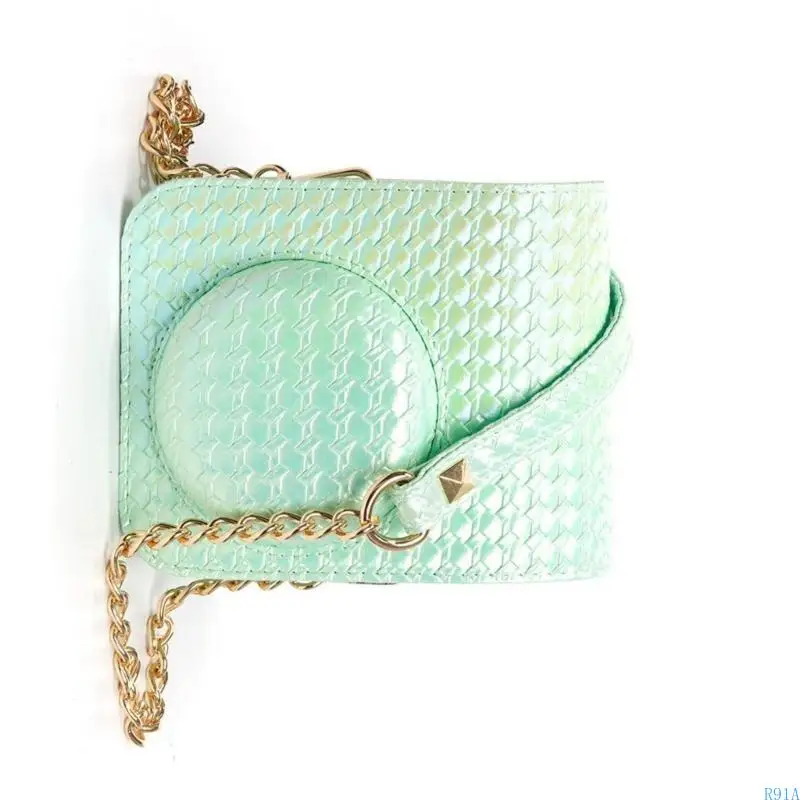 R91A PU Leather Soft Camera Case Travelling Bag Shoulder Bag for Mini12 Film Camera Bag + Shoulder Straps