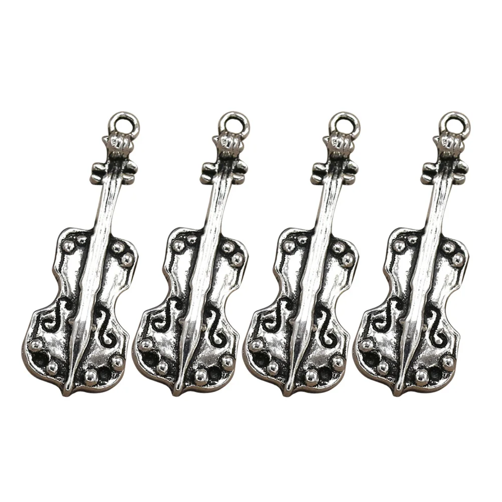 

20pcs Violin Pendants Alloy Charm Jewelry Making Silver Decorative Necklace Bracelet Earrings Craft Project Pendant Set