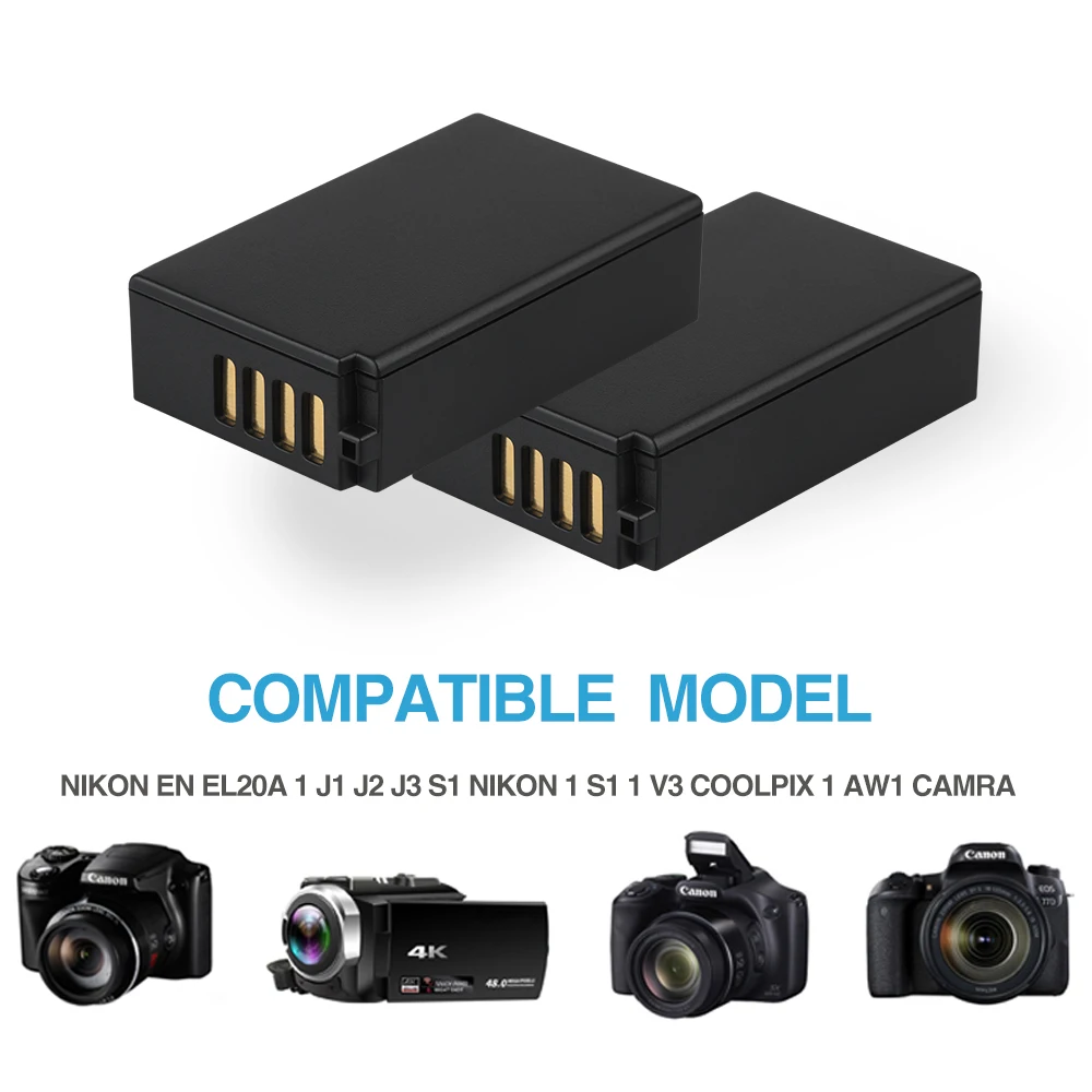 EN-EL20 EN EL20 ENEL20 сменный аккумулятор 1020 мАч для NIKON 1 J1 J2 J3 S1 AW1 Coolpix A PM006 камера S S1 аккумулятор
