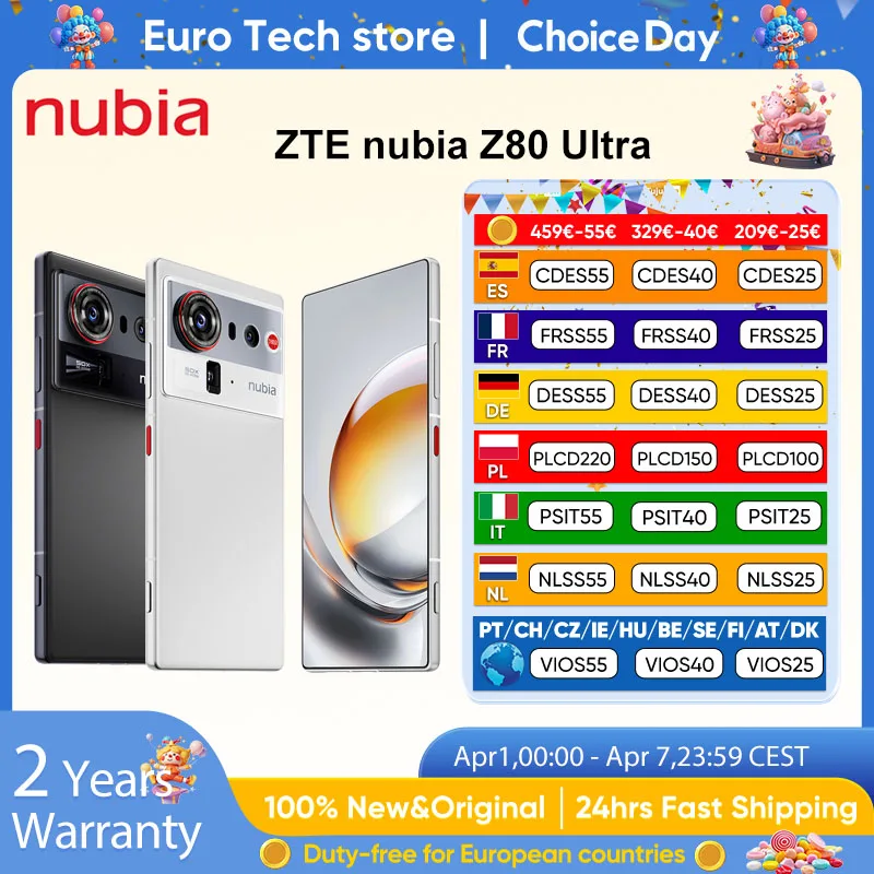ZTE nubia Z80 Ultra 5G Smartphon Version mondiale Snapdragon 8 Elite Gen 5 7200mAh 6.85 ''144Hz écran Oled 90W charge rapide