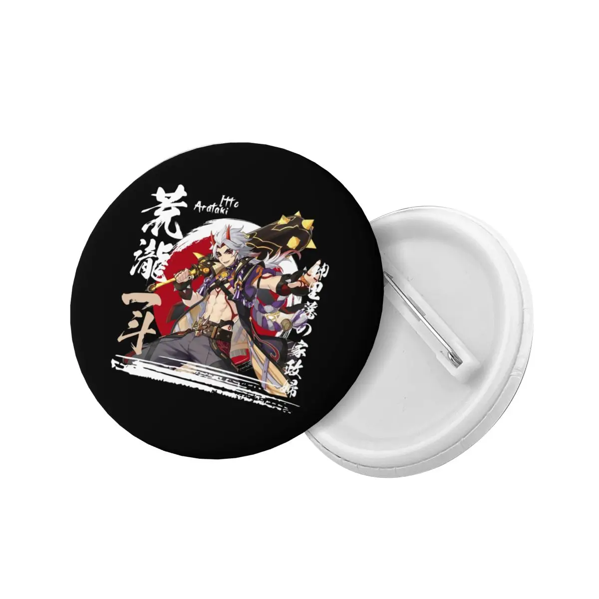 Genshin Impact Arataki Itto Pin Back Buttons for Backpack Customizable Badges Brooch Pinback