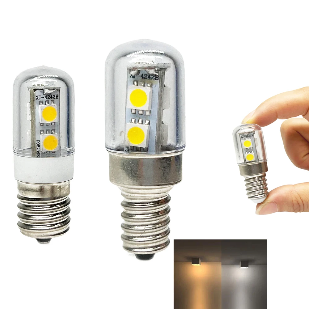 Mini T18S Bulb E14 E12 E17 Screw LED Fridge Light Bulb Refrigerator Corn Sewing Machine LED Lights 110/220V White