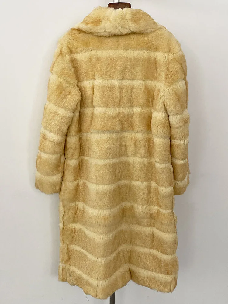 ZMEENNA Cappotto lungo in pelliccia sintetica da donna di lusso Elegante capispalla invernale caldo Elegante giacca in peluche Design comodo e chic ZM3397