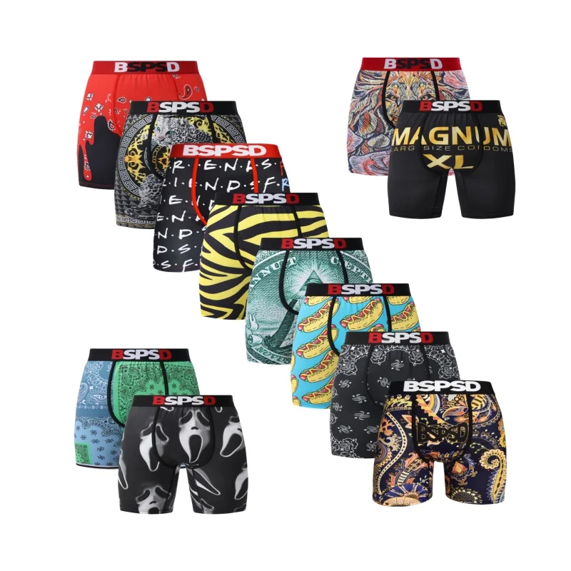 

Men Underwear 1Pcs Sexy Printed Boxer Shorts Breathable Comfortable Mens Boxershort Trunks Man Swimming Underpants Men's Panties