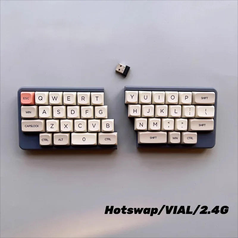 Split Mechanical Keyboard Kit 42-key Layout Hot Plug 2.4G Wireless VIA Key Change Mechanical Keyboard Custom Gaming Keyboard Kit