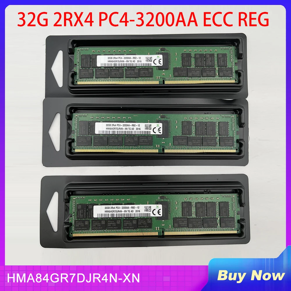 1 PCS 32G 2RX4 PC4-3200AA ECC REG For SKhynix Server Memory HMA84GR7DJR4N-XN