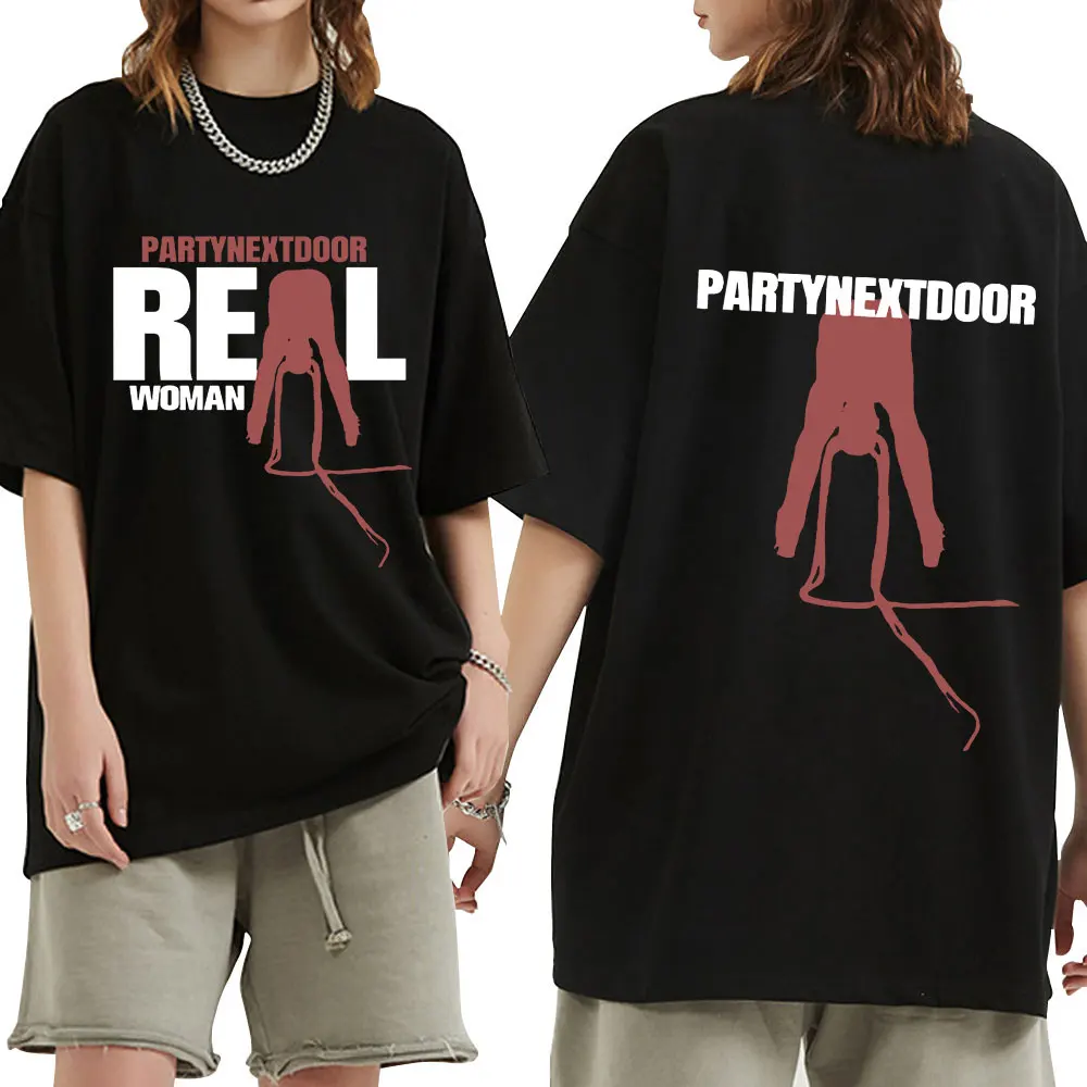 Rapper Partynextdoor Real Woman Album Cover Graphic T Shirt Men Women Hip Hop Oversized T-shirts Cotton Casual Tshirt Streetwear