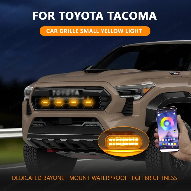 

For TOYOTA Tacoma Specialized center grid small yellow light Front Grille Lights Daytime Running Warning Light
