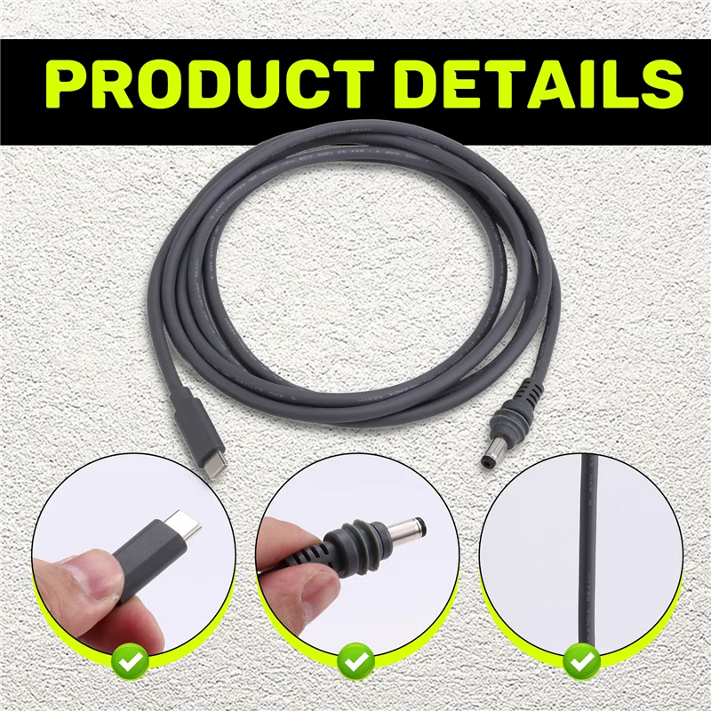 For Starlink 2M USB-C To DC Power Cable Waterproof, USB-C Input Compatible With Starlink Gen3 Mini