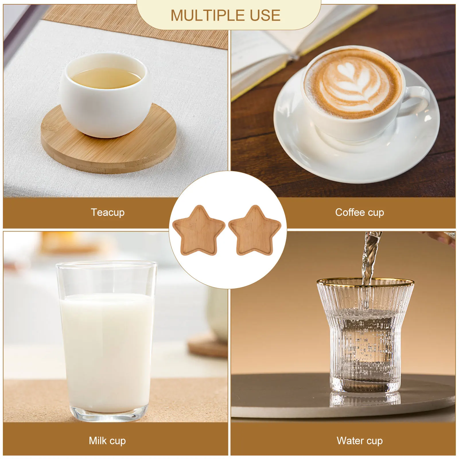 

2Pcs Handmade DIY Bamboo Tray Creative Fillable Plate Cup Mat Bottom Embryo for Home Crafts Handmade Bamboo Tray