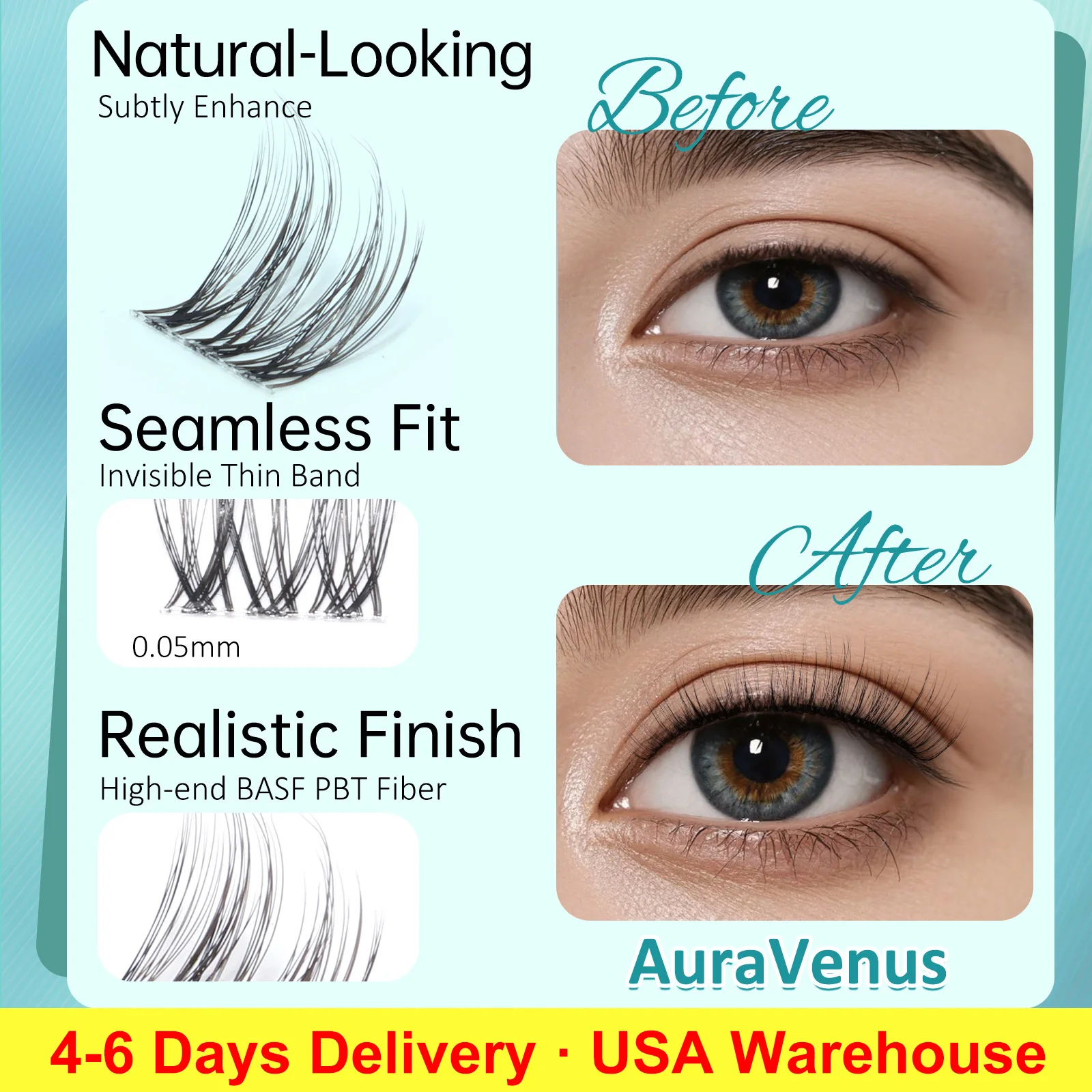 

Mscici Natural Looking Wispy Short Lashes Clusters Kit For Sensitive Eyes Make Up Ultra-Thin Quality Lashes Waterproof Lash Glue