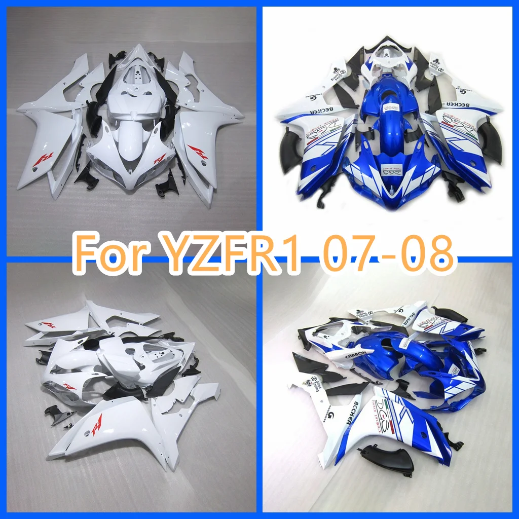 

ABS Plastic Fairings YZF R1 2007 2008 White Body Fairings for YAMAHA R1 08 07 Moto Fairing Kits YZFR1 YZF1000