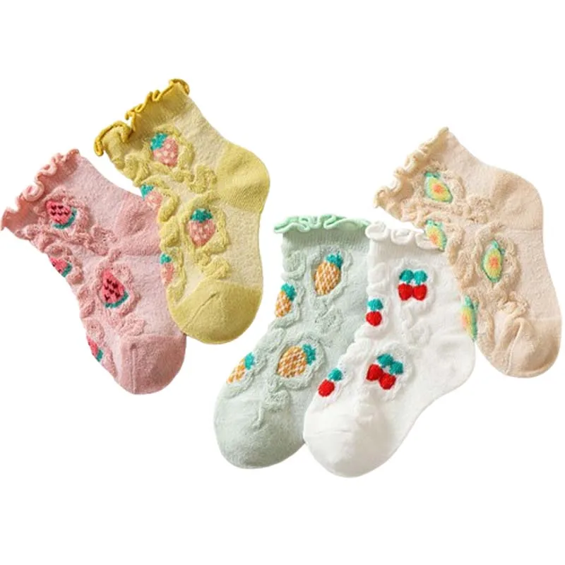 

3Pair/lot new summer cartoon fruit shaped thin children's socks