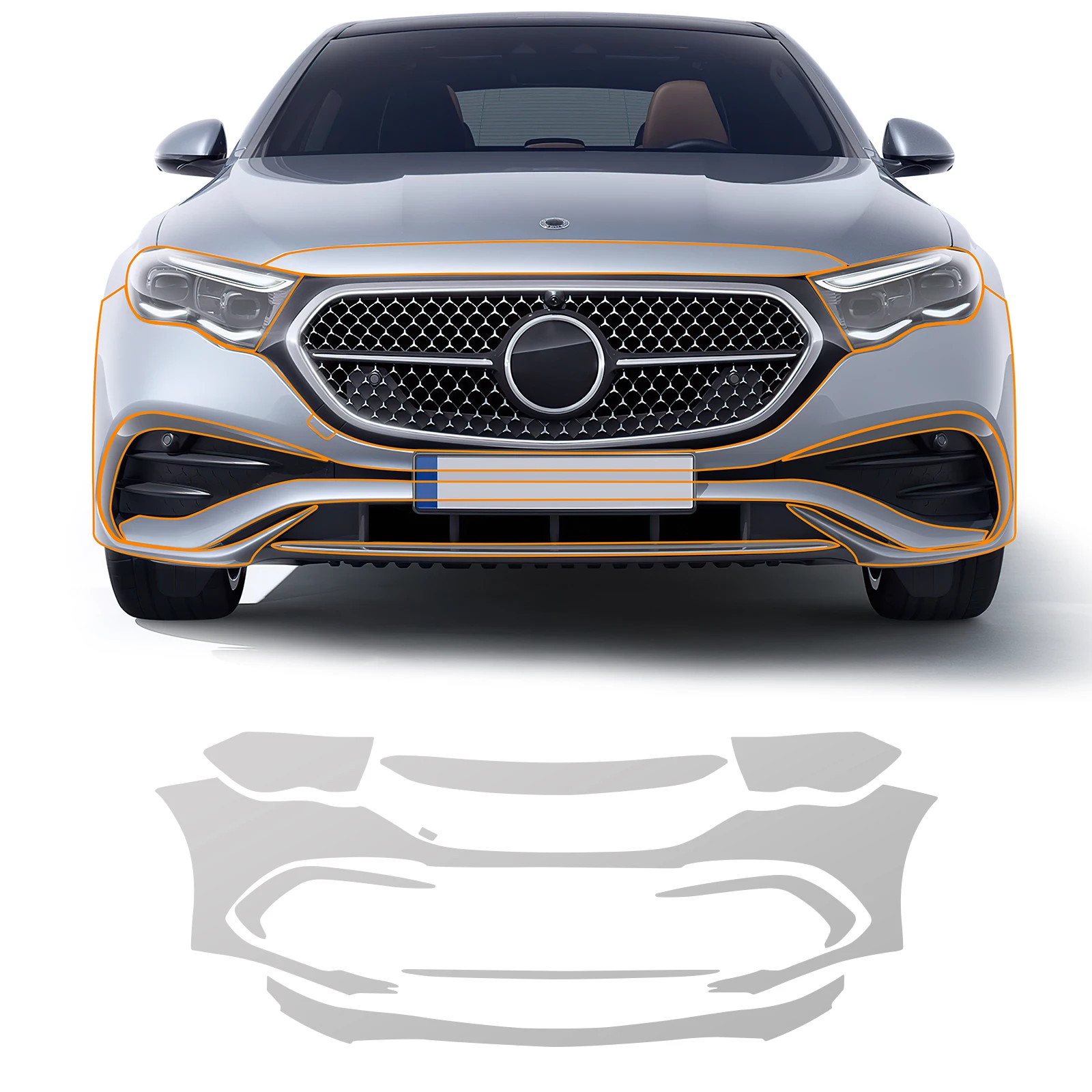 

For Mercedes Benz E Class W214 2024 2025 Invisible Car Wrap TPU Film Protective Layer Scratch Resistant Car Parts Accessories