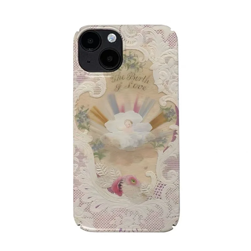 

Ins Cute Girl Heart Lace Lace Case for IPHONE 17 16 Pro Max 15 14 Plus 13 12 MINI 11 PRO 16Plus XR XS MAX Acrylic Phone Cover
