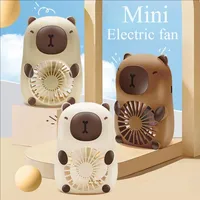 2025 New Mini Cute Dog Cute Capibala Mini Fan USB Charging Three Level Adjustable Bedhead Household Handheld Fan