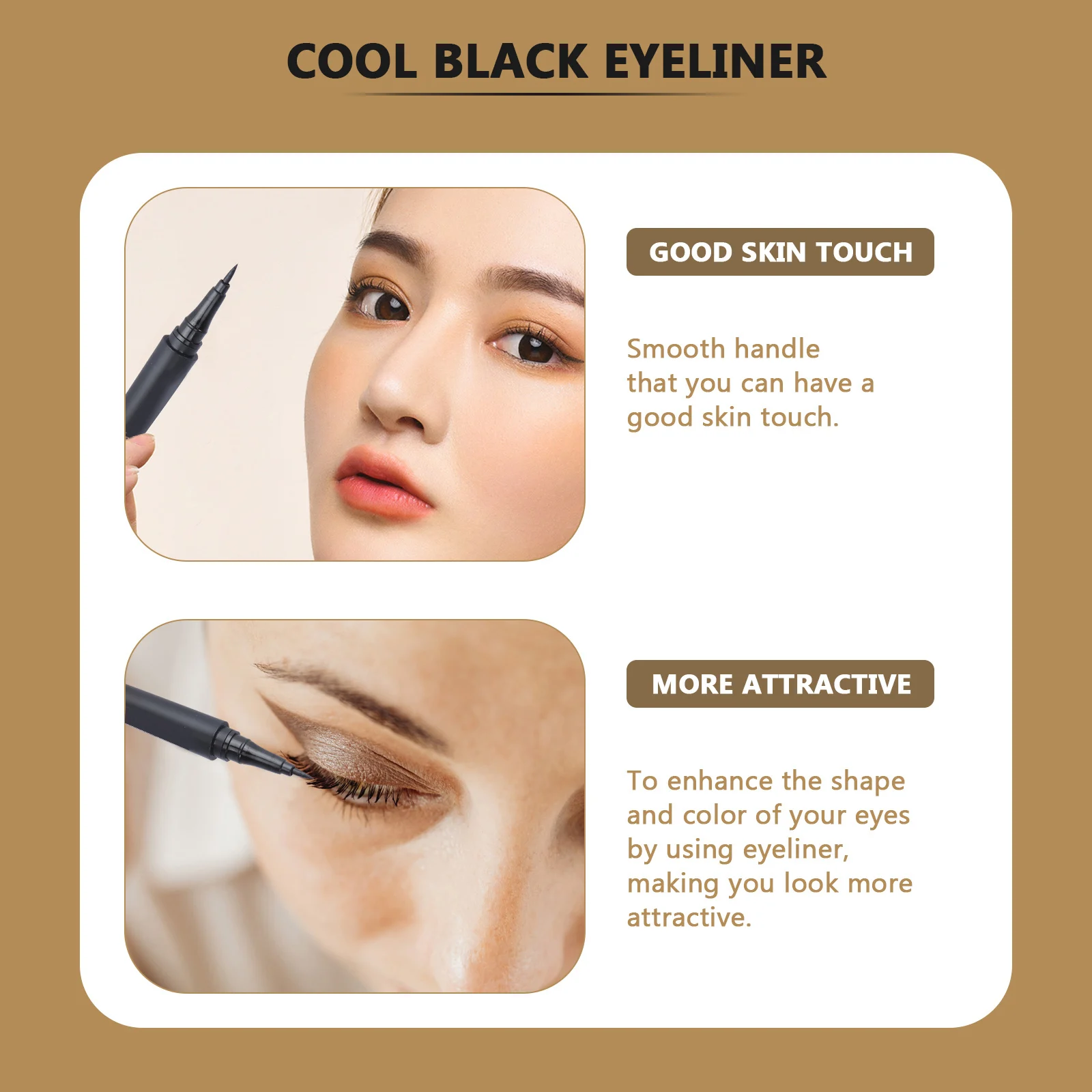 Lápiz Delineador de ojos resistente al agua, Material plástico, resistente al sudor, punta fina, lápiz delineador de ojos de maquillaje, lápiz de larga duración para mujeres