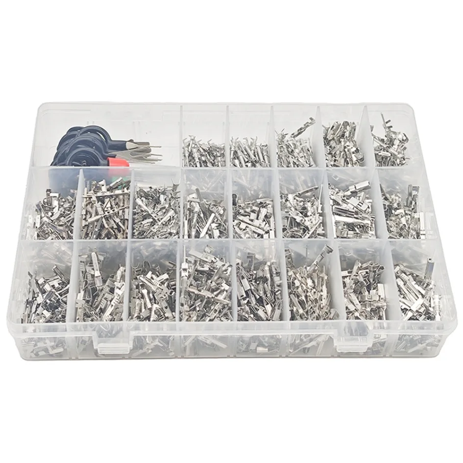 1168PCS Boxed 1‑3.5mm Automotive Connector Kit, Male Female Crimp Terminal Pin Wiring Harness Accessories
