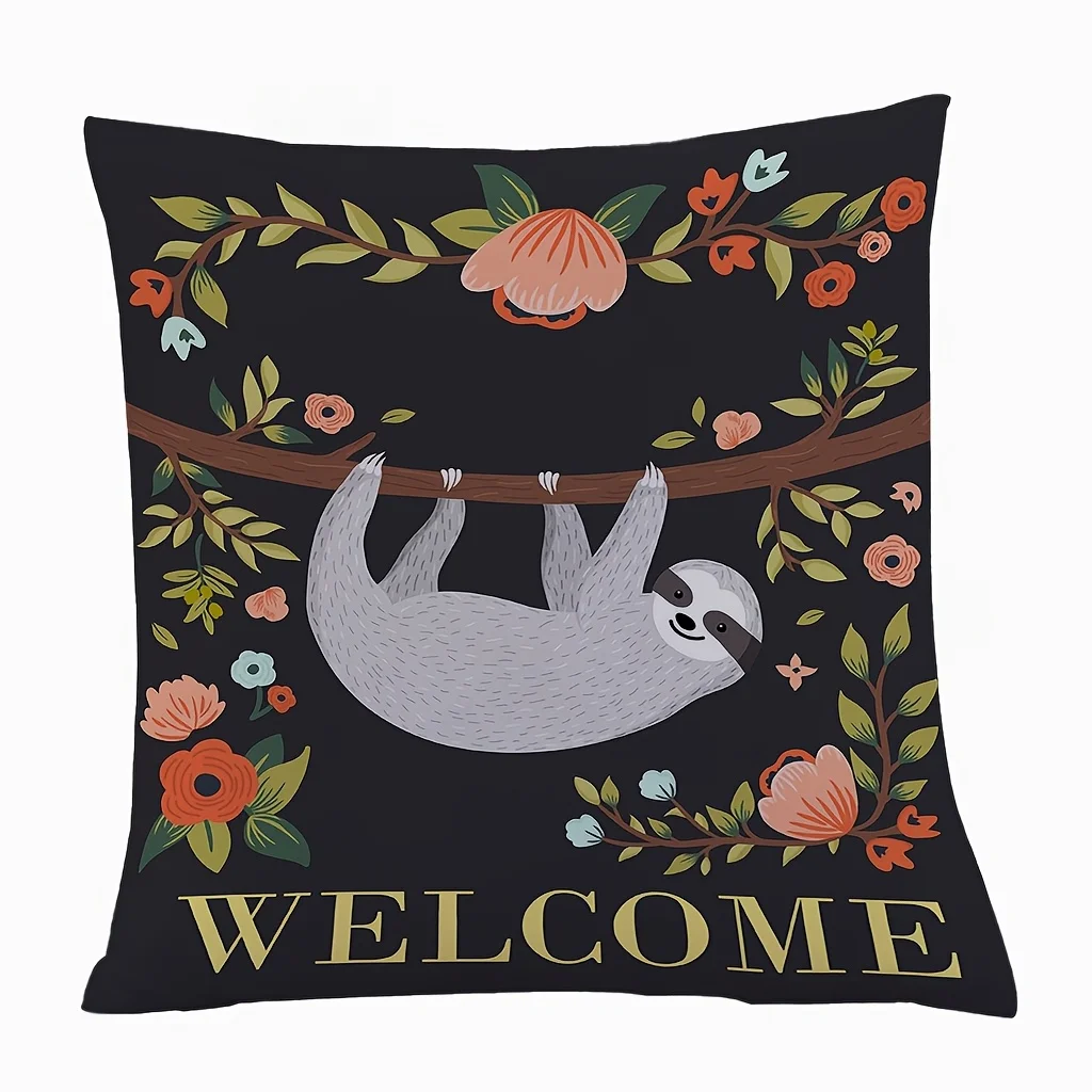 Welcome Sloth Pillow - Whimsical Home Decor, Adds Charm, Warmth, a Touch of Fun, and Cozy Inviting Vibes to Your Living Space