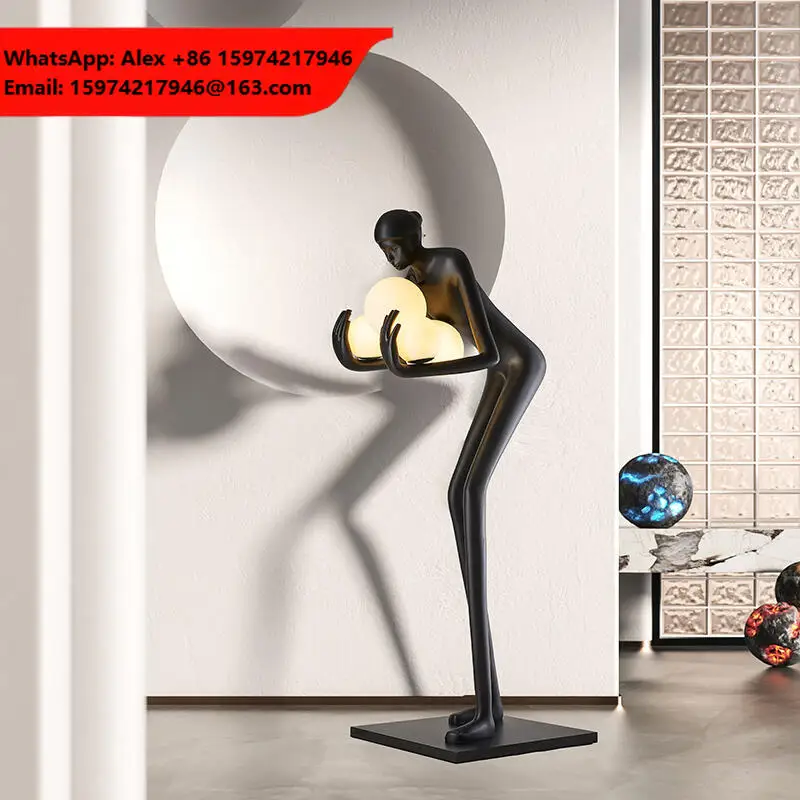 Abstract Art Modern Exhibition Hall Creative Large Figure Floor Lamp