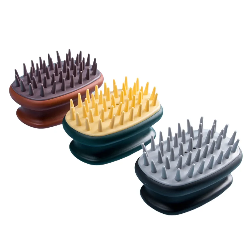 Deep Cleaning Long Hair Dog Brush Soft Massager Bathing Dogs Brush Clean Tools Shower Comb Grooming SPA Pet Supplies