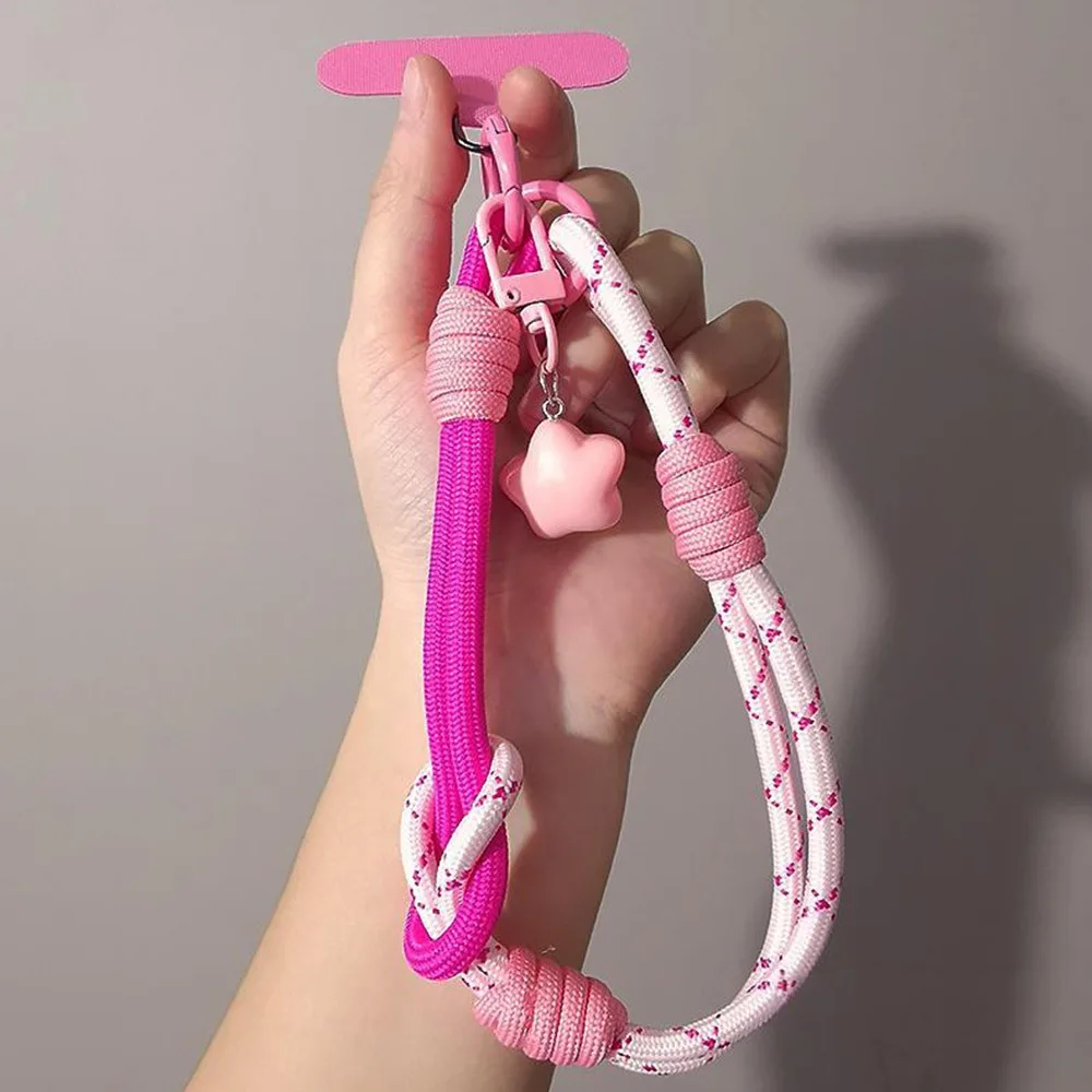 

Универсальный регулируемый ремешок для телефона на запястье, стильный тканый ремешок для большого пальца, тканый мобильный аксессуар 2-в-1 для путешествий на открытом воздухе