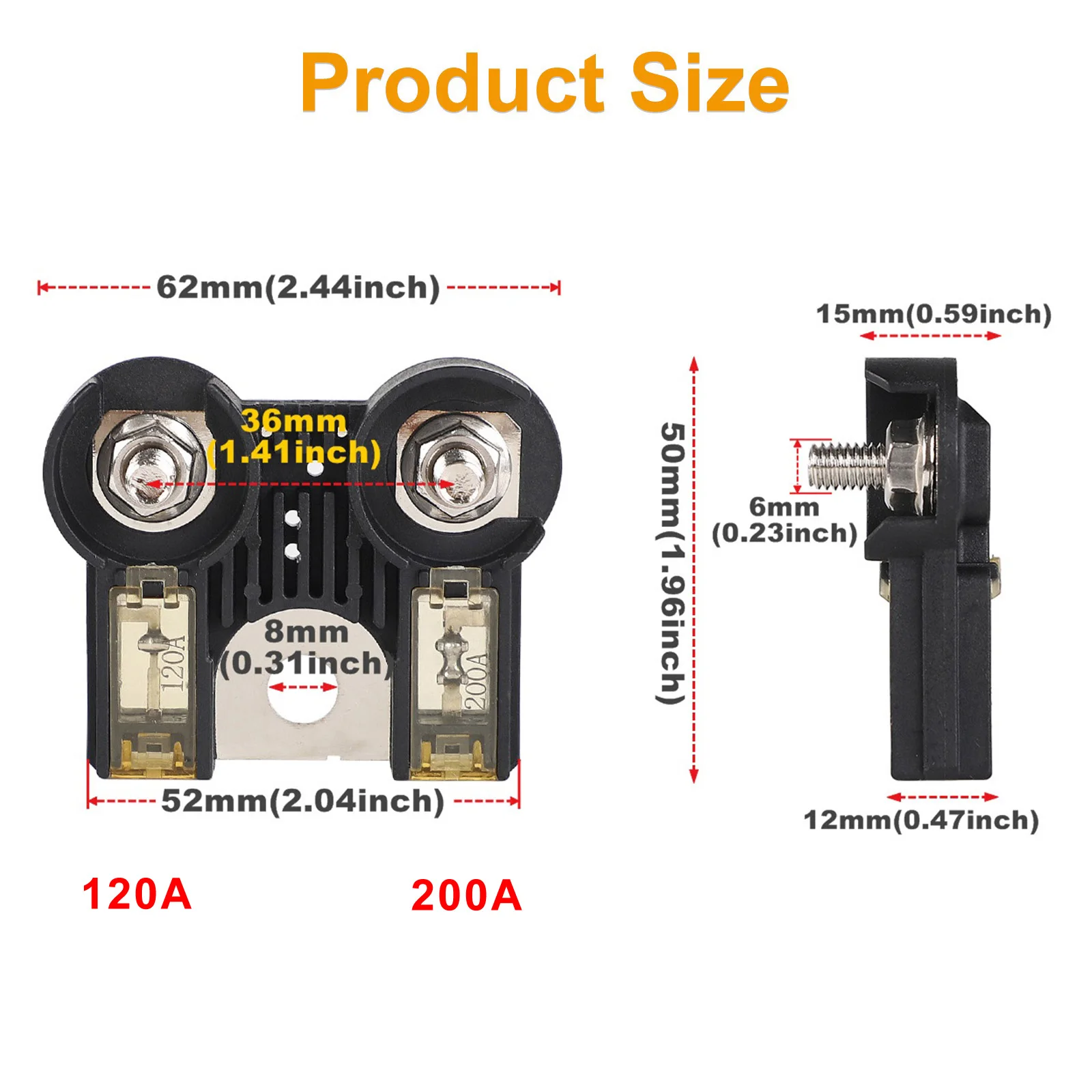 AE5Z-14526-BA AE5Z14526BA 3 Hole 200A/120Amp Black Auto Fuse Circuit Breaker Assembly OEM