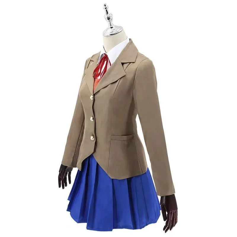 Anime Doki Literature Club Monika Cosplay Costumes Sayori Yuri Natsuki Halloween Costumes for Women Dress Vestido Clothing.