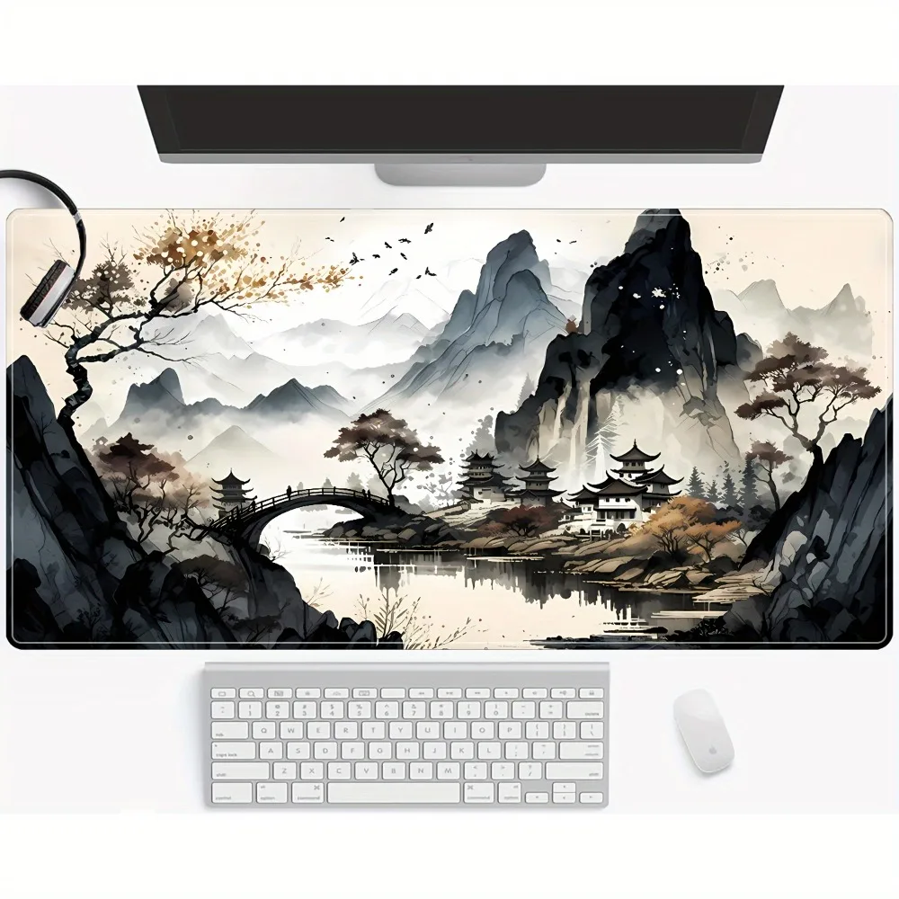 Tapis de souris pour ordinateur avec motif de fleurs en aquarelle, tapis de souris pour jeux vidéo, imprimé artistique floral doux