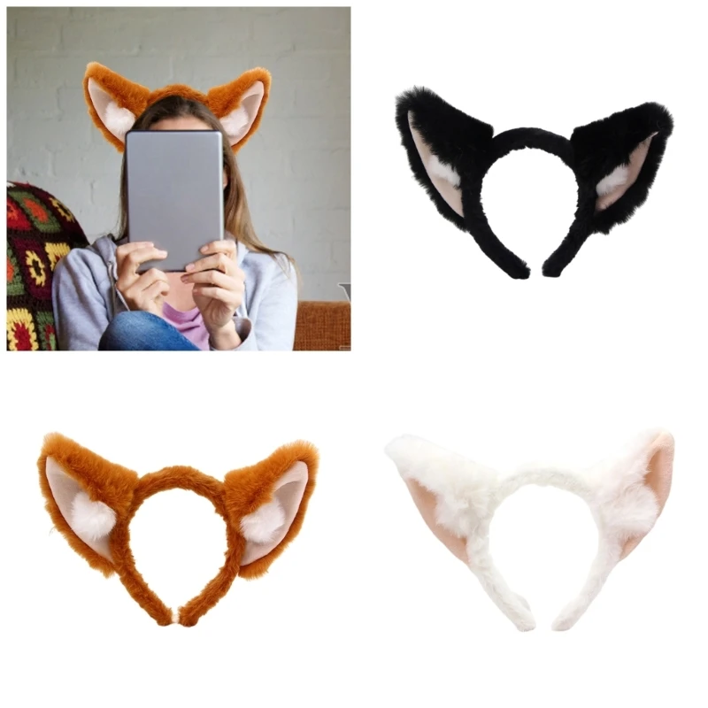 Handmade Puppy Ear Headband Puppy Girls Cosplay Accessories Ears Fursuit Masquerade Halloween Cosplay Party