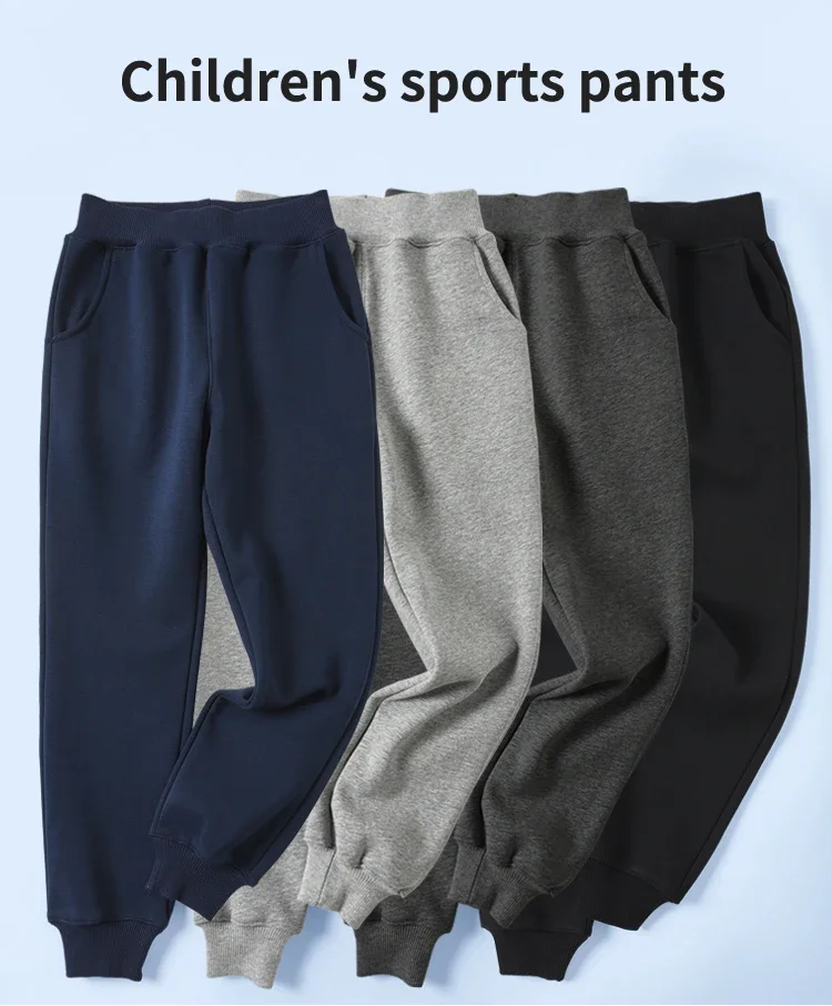 Herbst Winter Kinder Teenager Jungen Casual Sport Hosen Fleece Hosen Jogger Hose für Kinder Lose Sweatpant Warme Jungen Kleidung – Detail 2