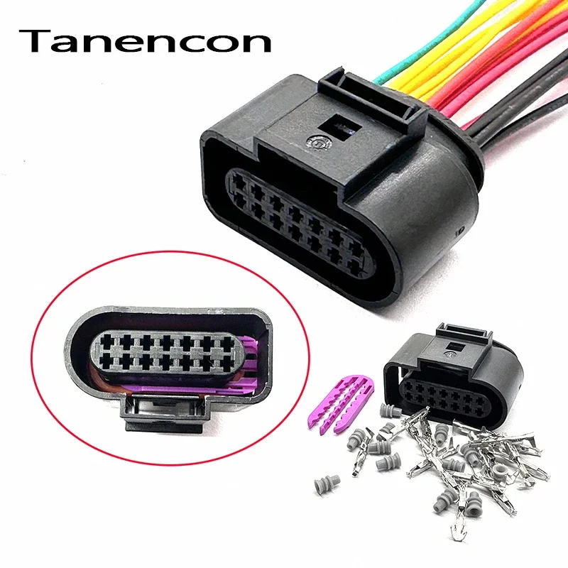 1 Set 14 Pin 1.5mm Series Car Gearbox Connector Wiring Harness 6X0973717 Car Hernia Headlight Plug 6X0973817 for Volkswagen Audi