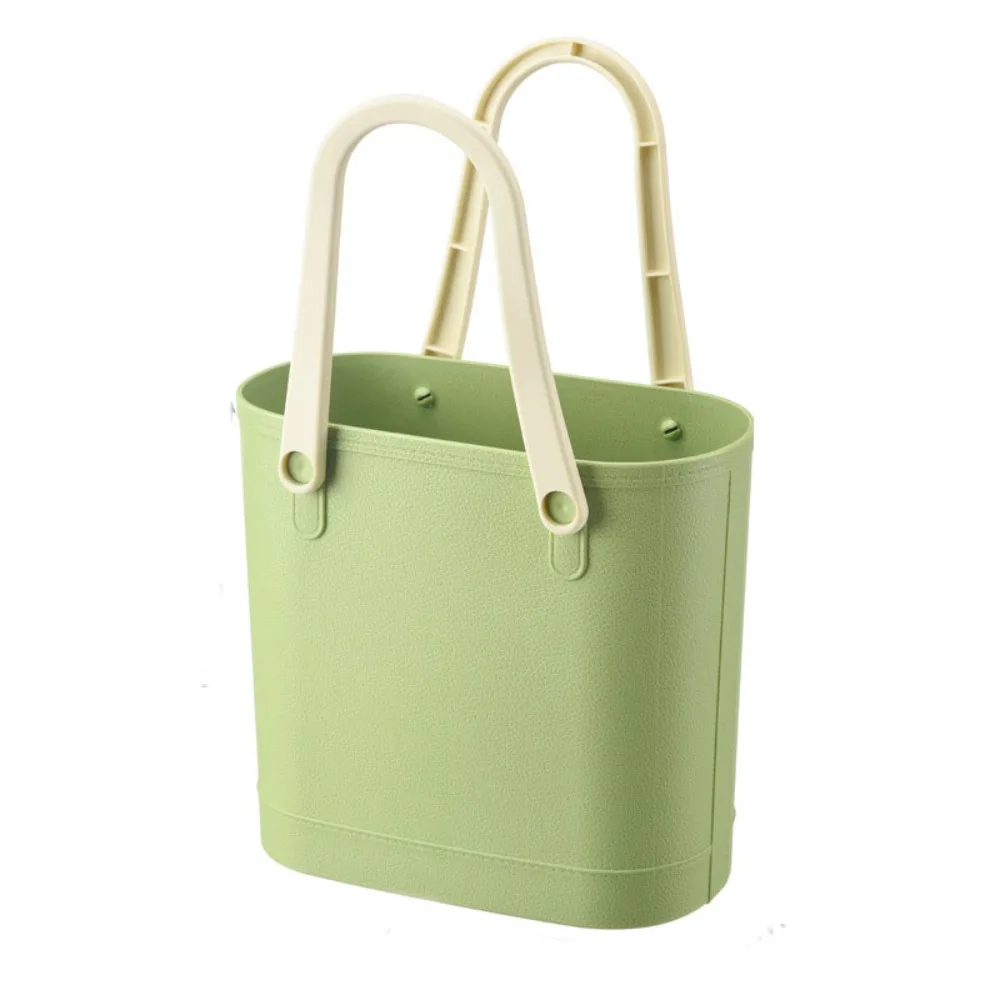 

Candy Colored Handheld Storage Beach Bag Thickened Bath Bag Portable Storage Basket Waterproof Soft Handle Women Handbag