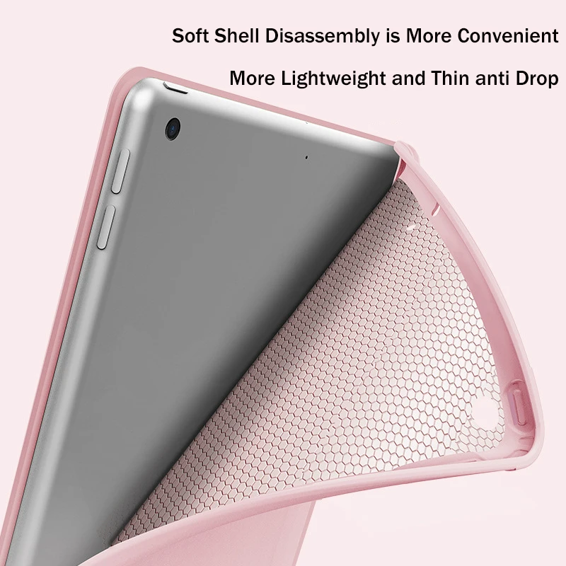 UTHAI iPad 保護ケース 10.2 インチ 2018 Mini4 レザーケース Pro10.5 ソリッドカラーシリコンソフトシェル Air2 フラットシェルに適しています