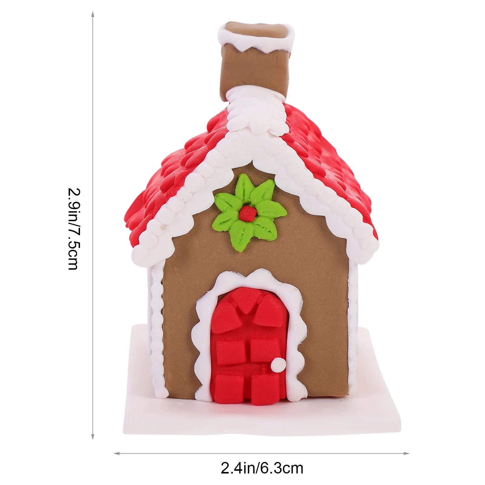1Pcs Gingerbread Decoration Polymer Clay Christmas Ornament Xmas Candy Desktop Decor Cake Topper Festival Party