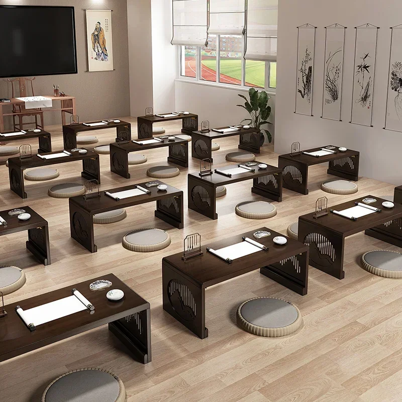 Bay window table Chinese-style Sinology table Free installation Student calligraphy table Zen sitting low table Tatami tea table