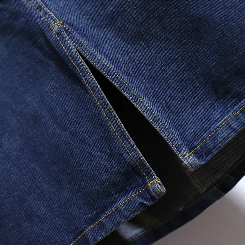 Korean Style Deformation Chubby Girl Loose Fit Joker Denim Skirt Long Temperament plus Size for Spring And Autumn