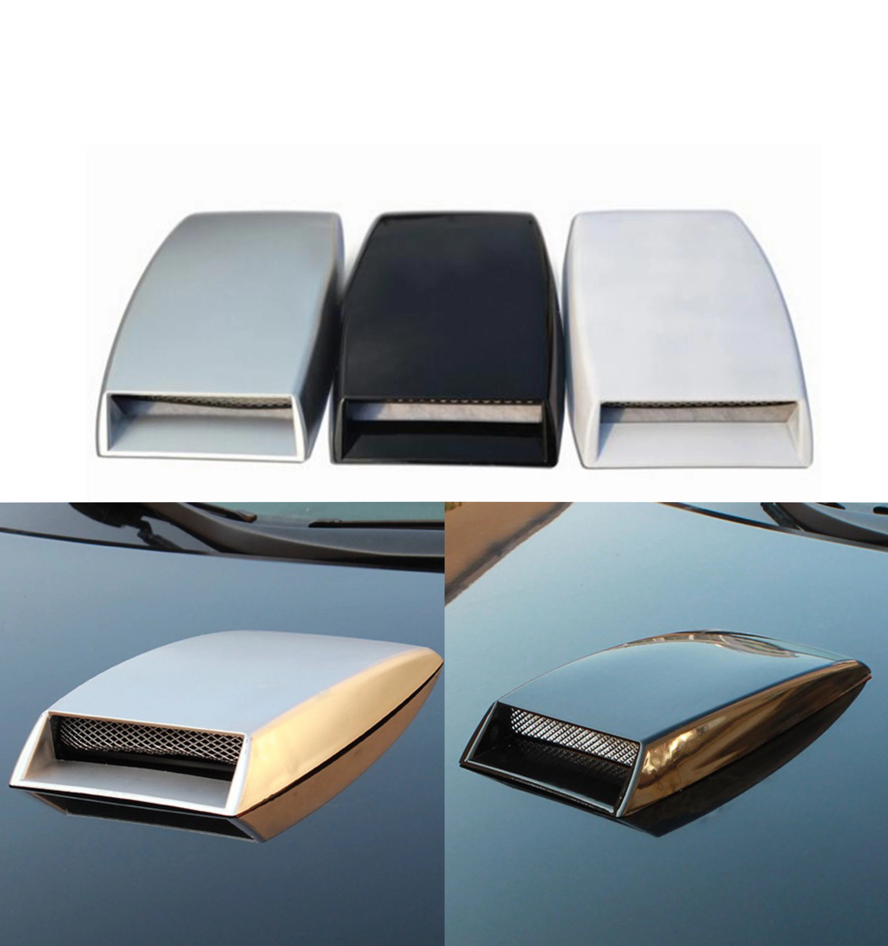 

Universal Car Engine Cover Scoops Ventilation Cover Turbo Bonnet Hood Car Vents Decorative Air Flow Intake Hood