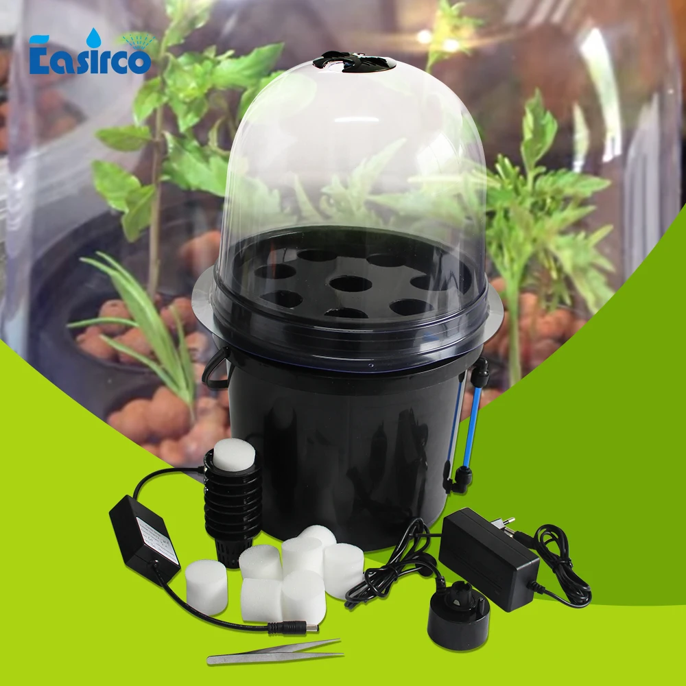 水耕栽培コンテナ 8ネットカップ根育苗ポット エアロポニックバケット クローンバケット 水耕栽培システム 室内用