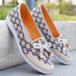 Early Autumn 2023 Comfortable Soft Sole Fashion Mom's Shoe Cover Flat Heel Women's Single Shoe Casual Versatile Women's Shoe