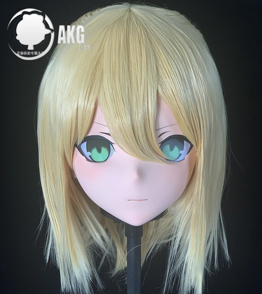 (AL71)Customize Character Crossdressing Female/Girl Resin Full/Half Head With Lock Anime Cosplay Japanese Animego Kigurumi Mask